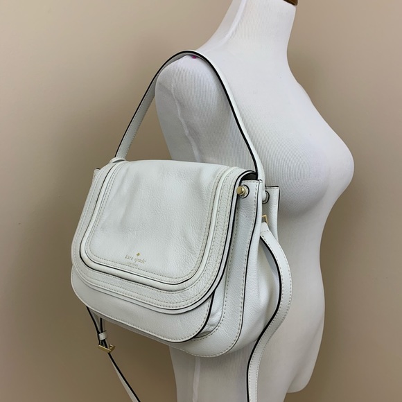 New Kate Spade white leather flap shoulder bag - Picture 1 of 8